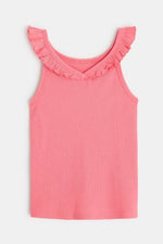 OKAIDI - גופייה עם צווארון מסולסל לילדות בצבע ורוד - MASHBIR//365