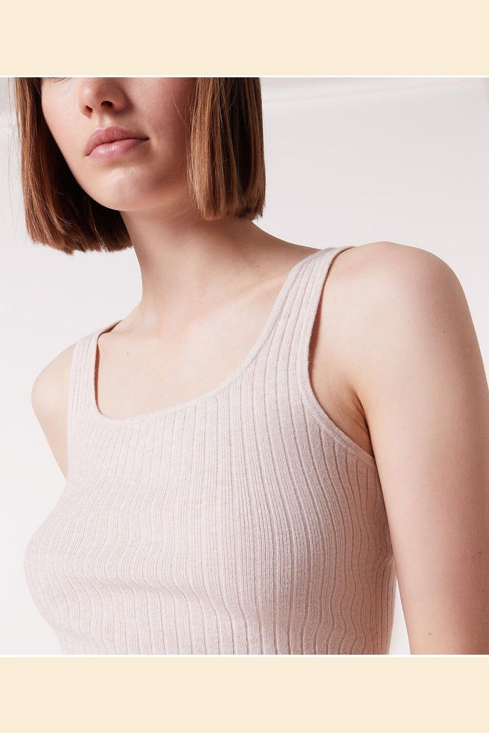 ETAM - גופיית פיג'מה אריג ריב BALINA בז' - MASHBIR//365