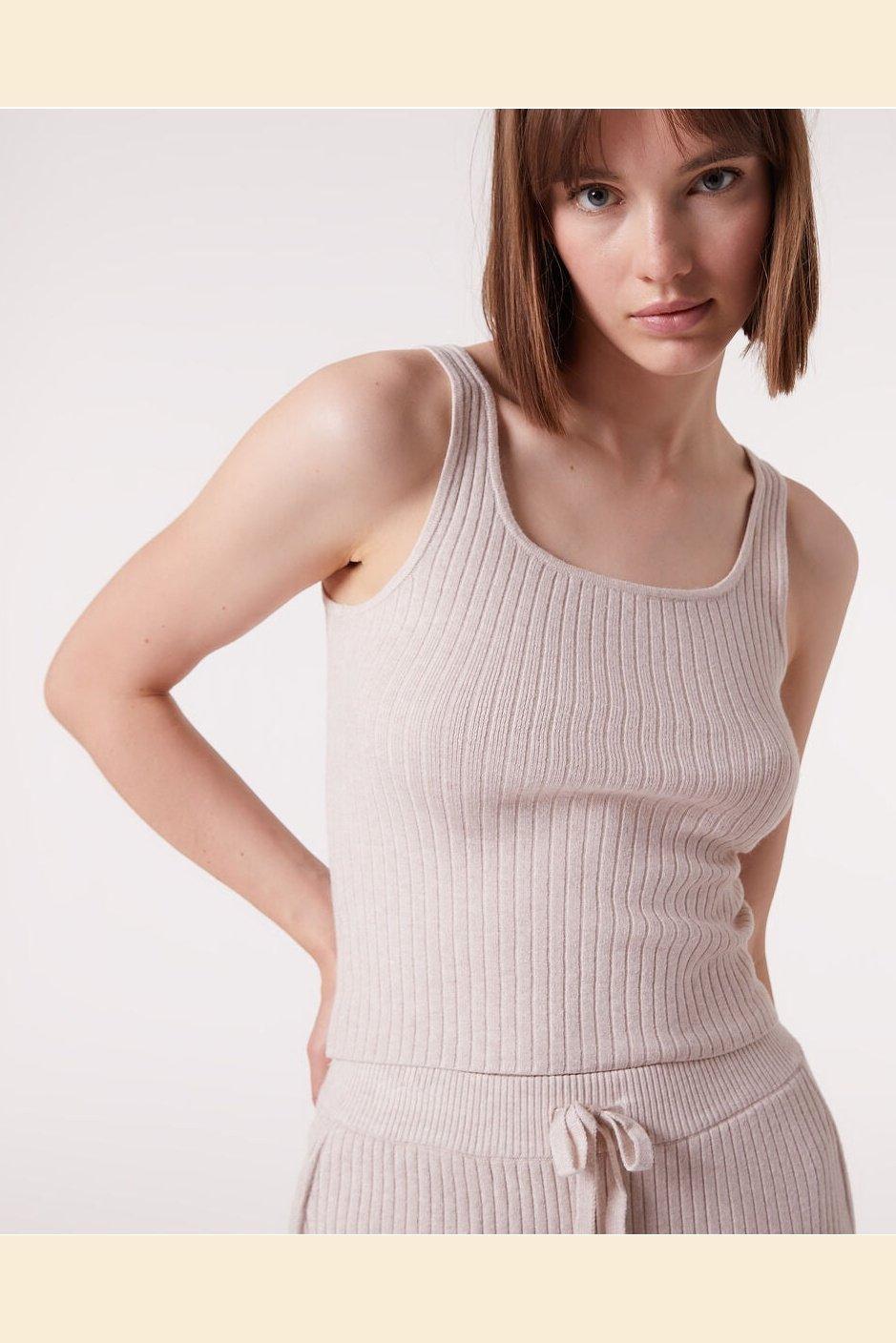 ETAM - גופיית פיג'מה אריג ריב BALINA בז' - MASHBIR//365