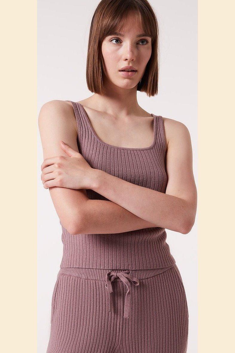 ETAM - גופיית פיג'מה אריג ריב BALINA ורוד עתיק - MASHBIR//365