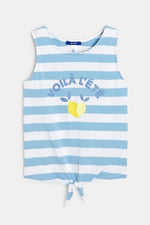 OKAIDI - גופיית פסים בצבע כחול לילדות - MASHBIR//365