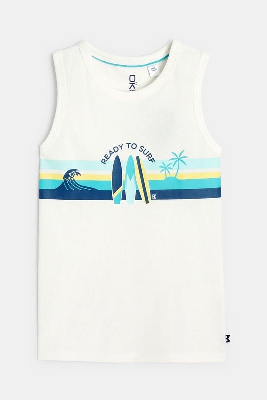 OKAIDI - גופיית הדפס בצבע לבן - MASHBIR//365