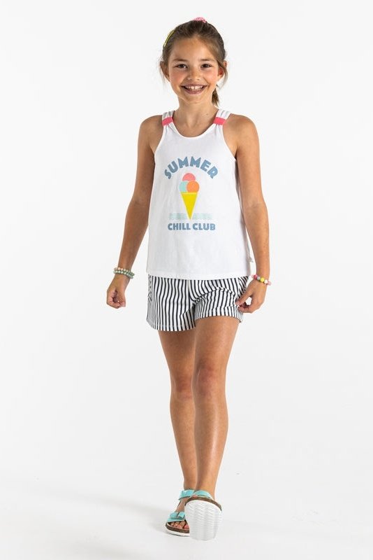 OKAIDI - גופיית הדפס בצבע לבן לילדות - MASHBIR//365