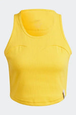 ADIDAS - גופיית קרופ לנשים W LNG RIB TANK בצבע צהוב - MASHBIR//365