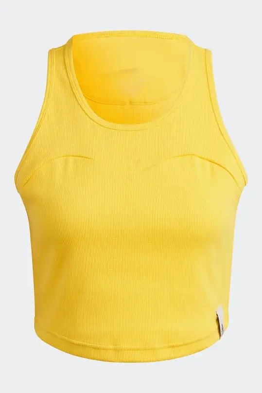 ADIDAS - גופיית קרופ לנשים W LNG RIB TANK בצבע צהוב - MASHBIR//365