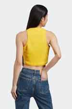ADIDAS - גופיית קרופ לנשים W LNG RIB TANK בצבע צהוב - MASHBIR//365