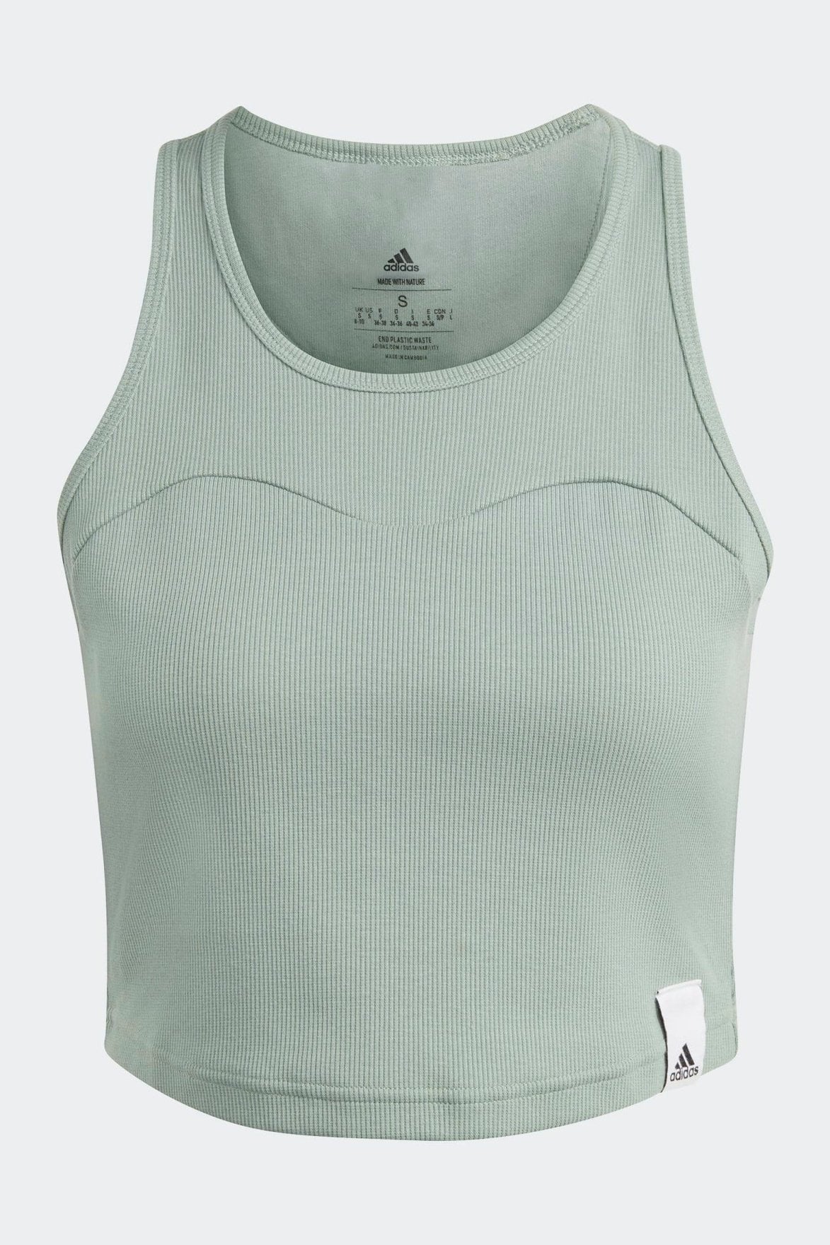 ADIDAS - גופיית קרופ לנשים W LNG RIB TANK בצבע מנטה - MASHBIR//365