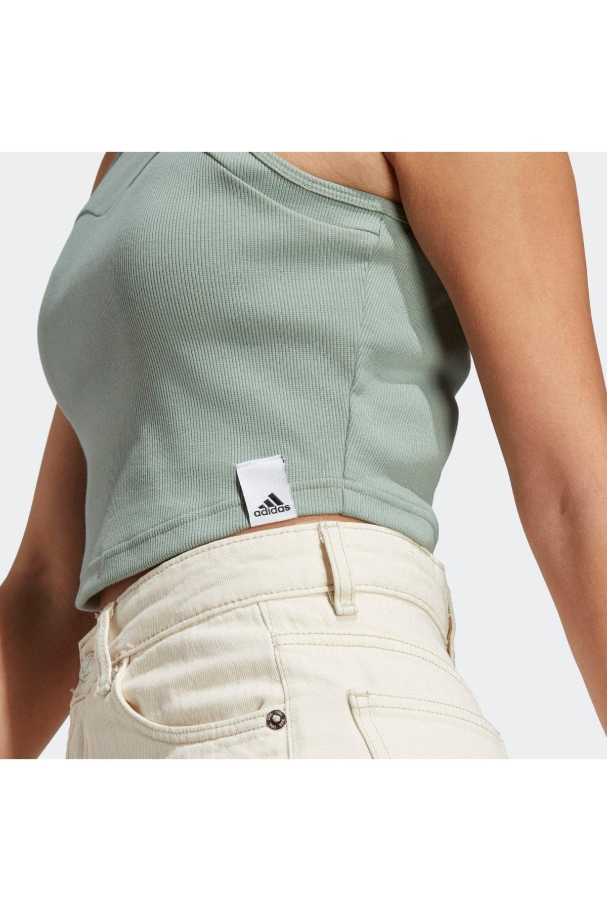 ADIDAS - גופיית קרופ לנשים W LNG RIB TANK בצבע מנטה - MASHBIR//365