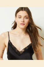 ETAM - גופיית משי MILKY שחורה - MASHBIR//365