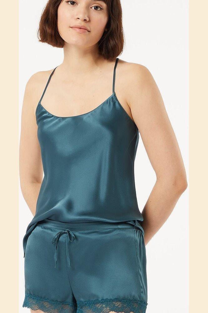 ETAM - גופיית משי PEARLY כחול פטרול - MASHBIR//365