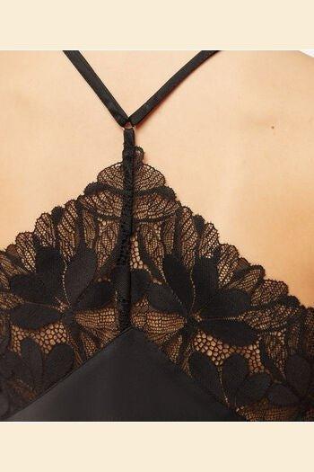 ETAM - גופיית סאטן בעיטור תחרה EPATANTE בצבע שחור - MASHBIR//365