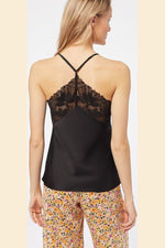 ETAM - גופיית סאטן בעיטור תחרה EPATANTE בצבע שחור - MASHBIR//365