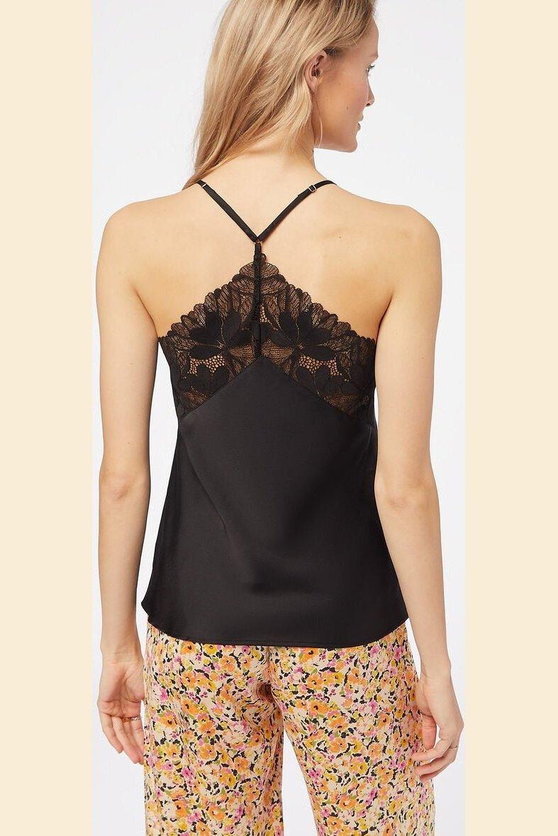 ETAM - גופיית סאטן בעיטור תחרה EPATANTE בצבע שחור - MASHBIR//365