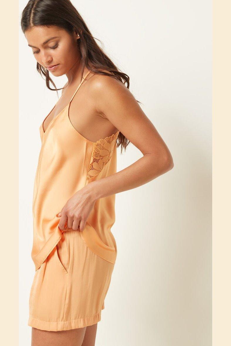 ETAM - גופיית סאטן בעיטור תחרה EPATANTE בצבע כתום בהיר - MASHBIR//365