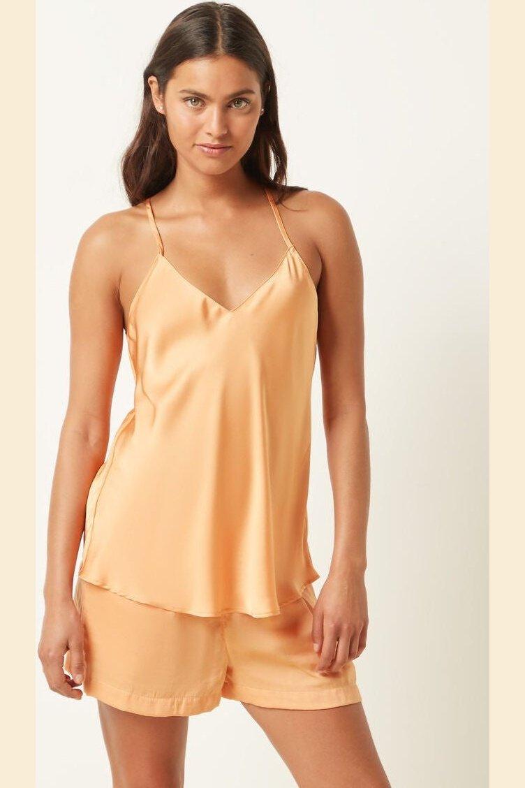 ETAM - גופיית סאטן בעיטור תחרה EPATANTE בצבע כתום בהיר - MASHBIR//365