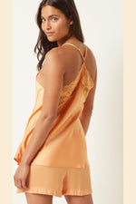 ETAM - גופיית סאטן בעיטור תחרה EPATANTE בצבע כתום בהיר - MASHBIR//365