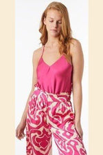 ETAM - גופיית סאטן בעיטור תחרה EPATANTE פוקסיה - MASHBIR//365