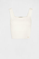 MORGAN - גופיית סריג בצבע OFF WHITE - MASHBIR//365