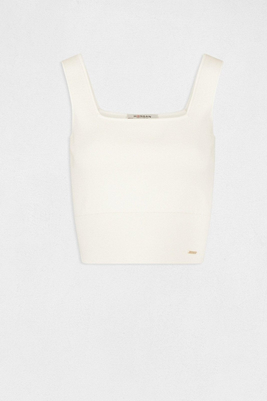 MORGAN - גופיית סריג בצבע OFF WHITE - MASHBIR//365