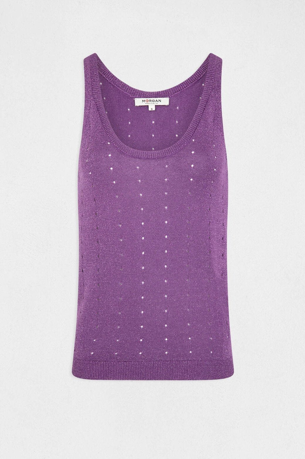 MORGAN - גופיית סריג בצבע סגול - MASHBIR//365