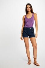 MORGAN - גופיית סריג בצבע סגול - MASHBIR//365