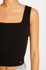 MORGAN - גופיית סריג בצבע שחור - MASHBIR//365