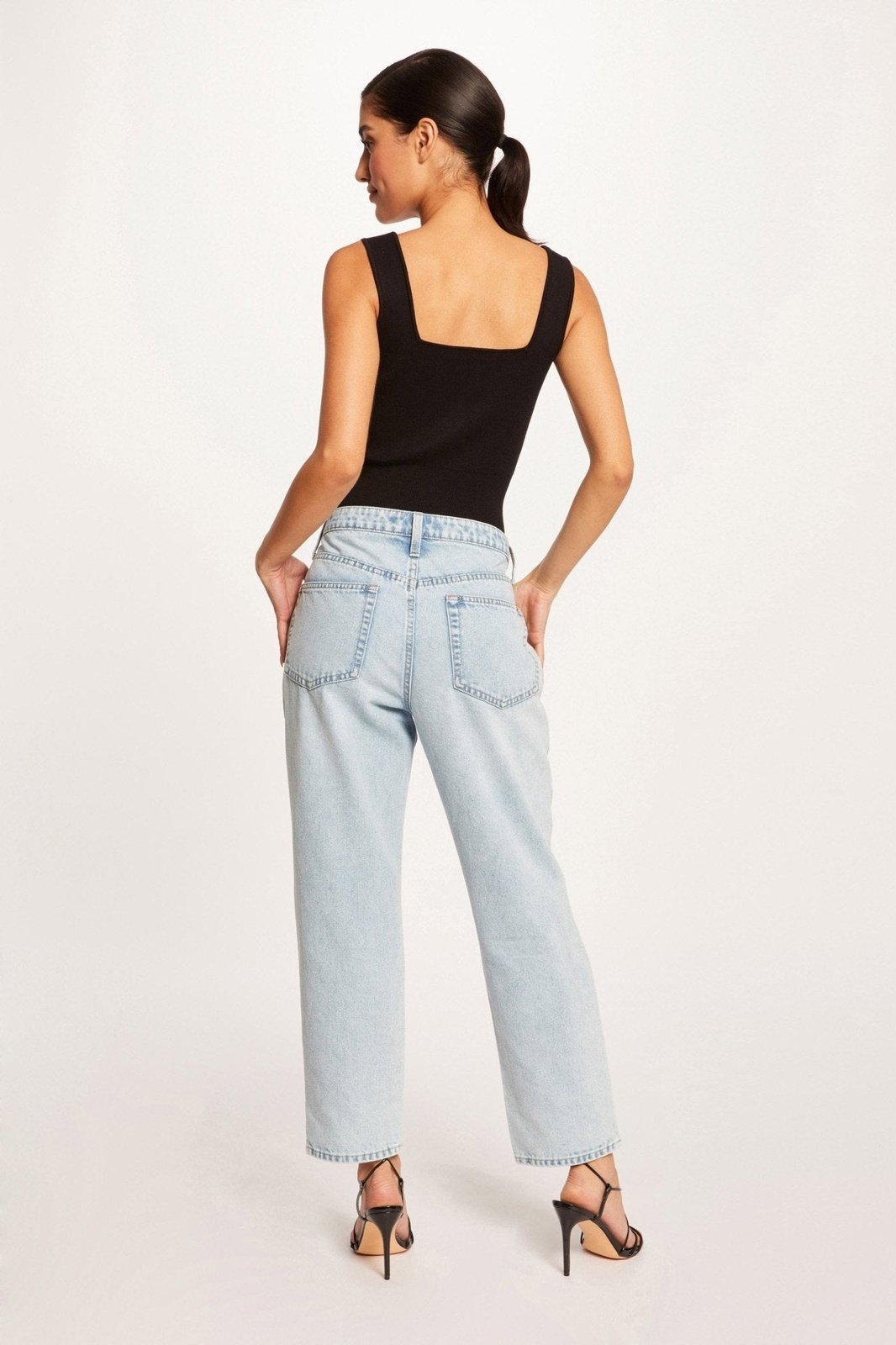 MORGAN - גופיית סריג בצבע שחור - MASHBIR//365