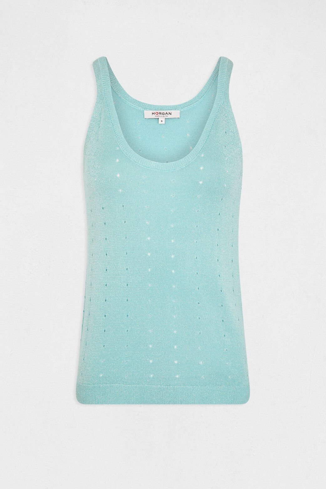 MORGAN - גופיית סריג בצבע תכלת - MASHBIR//365