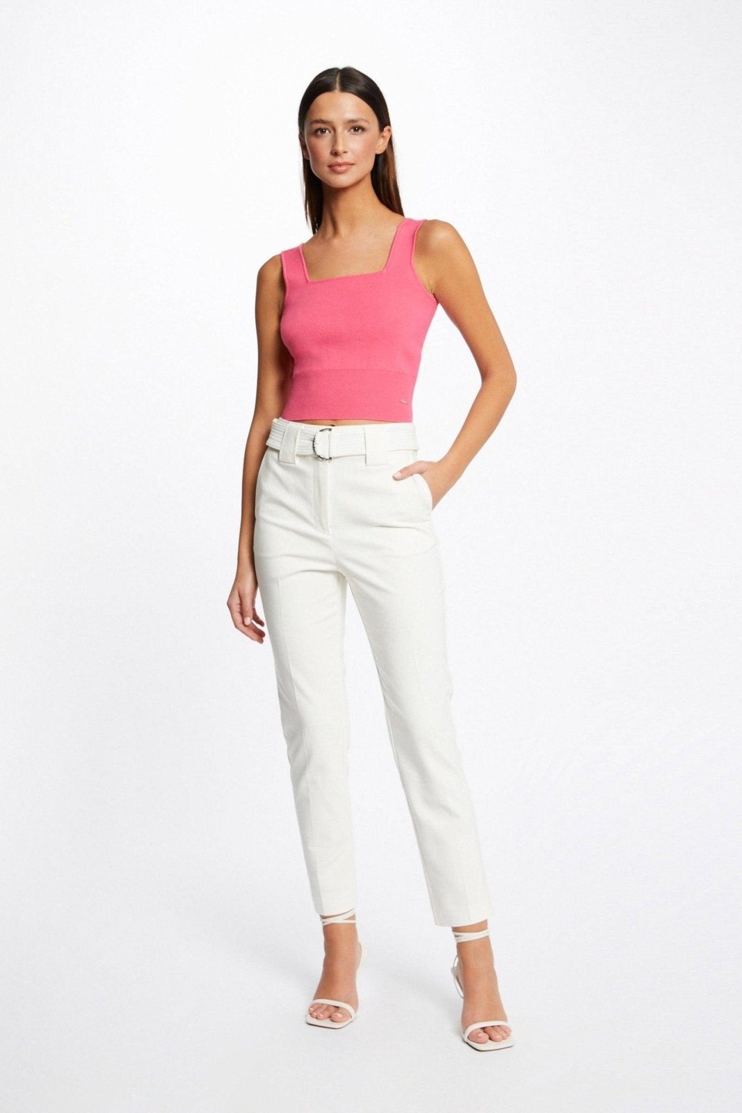 MORGAN - גופיית סריג בצבע ורוד - MASHBIR//365