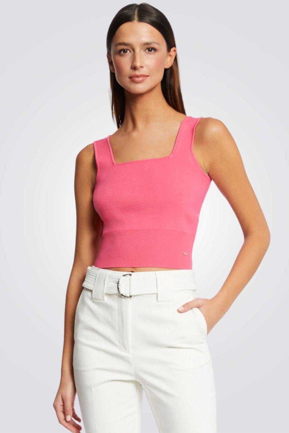 MORGAN - גופיית סריג בצבע ורוד - MASHBIR//365