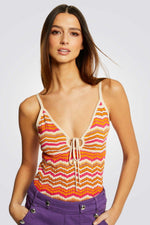 MORGAN - גופיית סריג בשילוב צבעים - MASHBIR//365