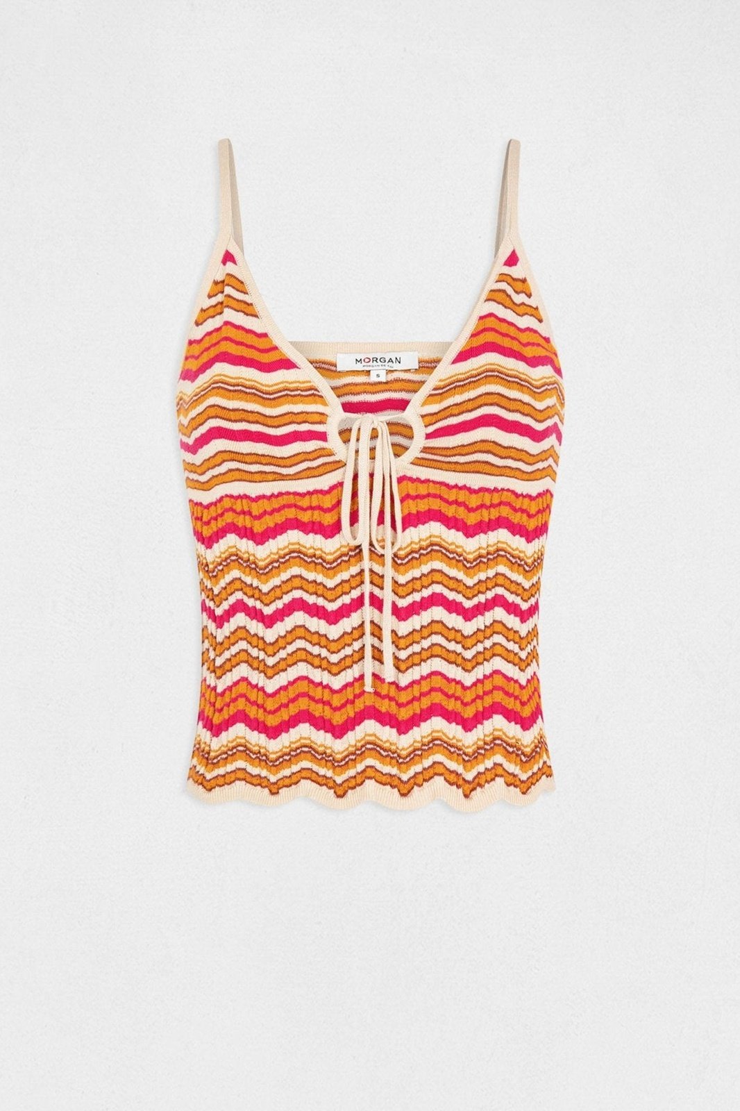 MORGAN - גופיית סריג בשילוב צבעים - MASHBIR//365