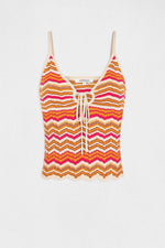 MORGAN - גופיית סריג בשילוב צבעים - MASHBIR//365