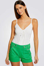 MORGAN - גופיית סריג לנשים בצבע OFF WHITE - MASHBIR//365