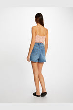 MORGAN - גופיית סריג עם כפתורים בצבע ורוד - MASHBIR//365