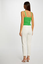 MORGAN - גופיית סריג עם רצועות רחבות בצבע ירוק - MASHBIR//365