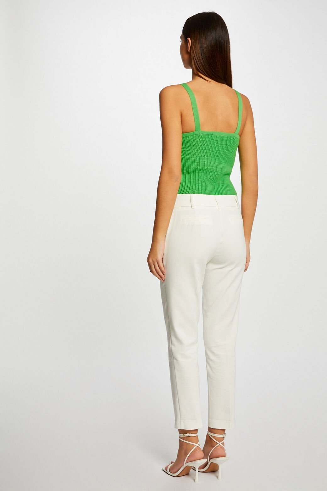 MORGAN - גופיית סריג עם רצועות רחבות בצבע ירוק - MASHBIR//365