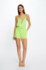 MORGAN - גופיית תחרה בצבע ירוק - MASHBIR//365