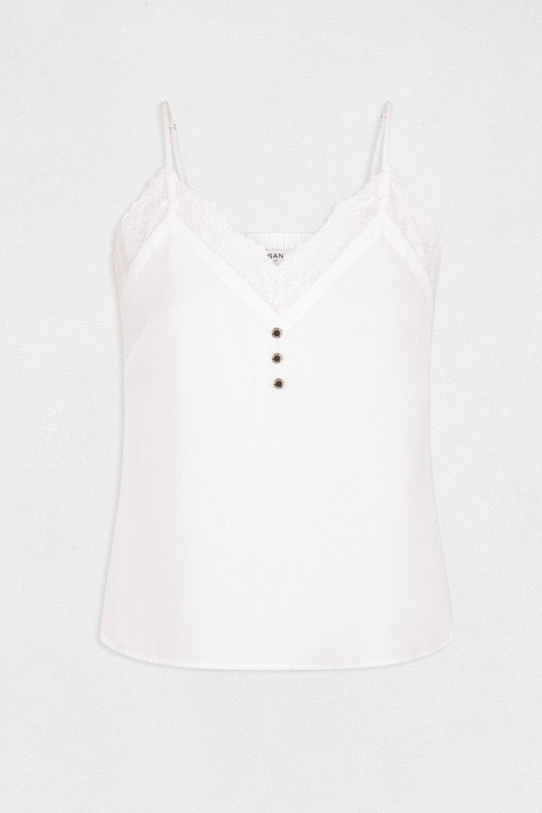 MORGAN - גופיית תחרה בצבע לבן - MASHBIR//365