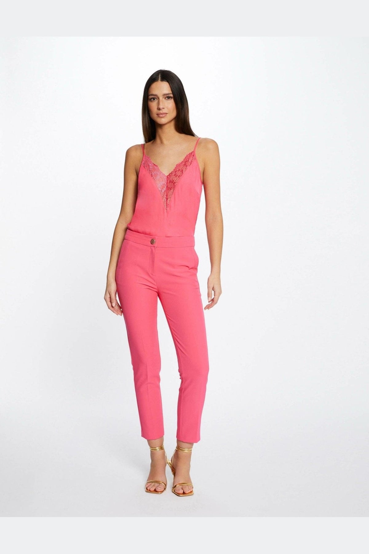 MORGAN - גופיית תחרה בצבע ורוד - MASHBIR//365