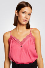 MORGAN - גופיית תחרה בצבע ורוד - MASHBIR//365