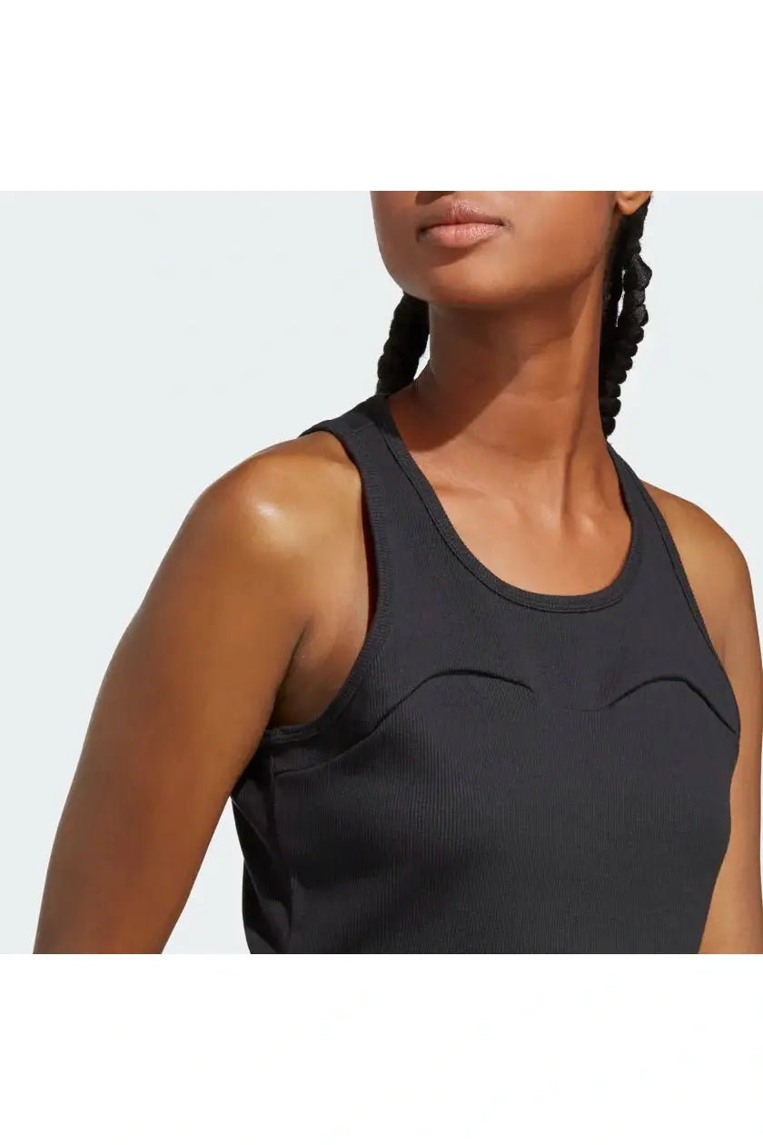 ADIDAS - גופית קרופ לנשים W LNG RIB TANK בצבע שחור - MASHBIR//365