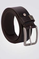LEE - חגורת DARK BROWN עם לוגו קטן - MASHBIR//365
