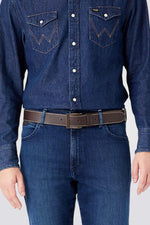 WRANGLER - חגורת עור חומה - MASHBIR//365