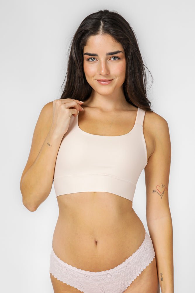 DELTA - גוזייה כתפיות רחבות ללא ריפוד 720 STRETCH בצבע NUDE - MASHBIR//365