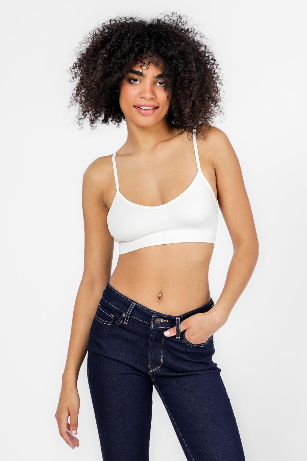 DELTA - גוזיית סימלס ללא ריפוד בצבע לבן - MASHBIR//365