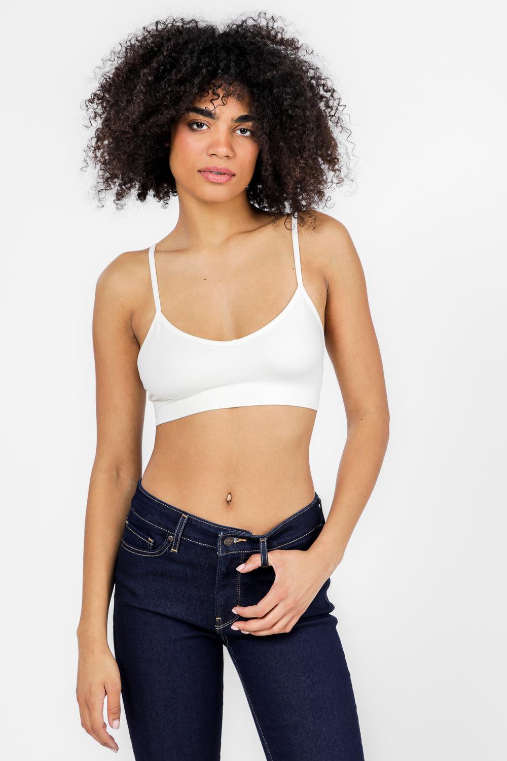 DELTA - גוזיית סימלס ללא ריפוד בצבע לבן - MASHBIR//365