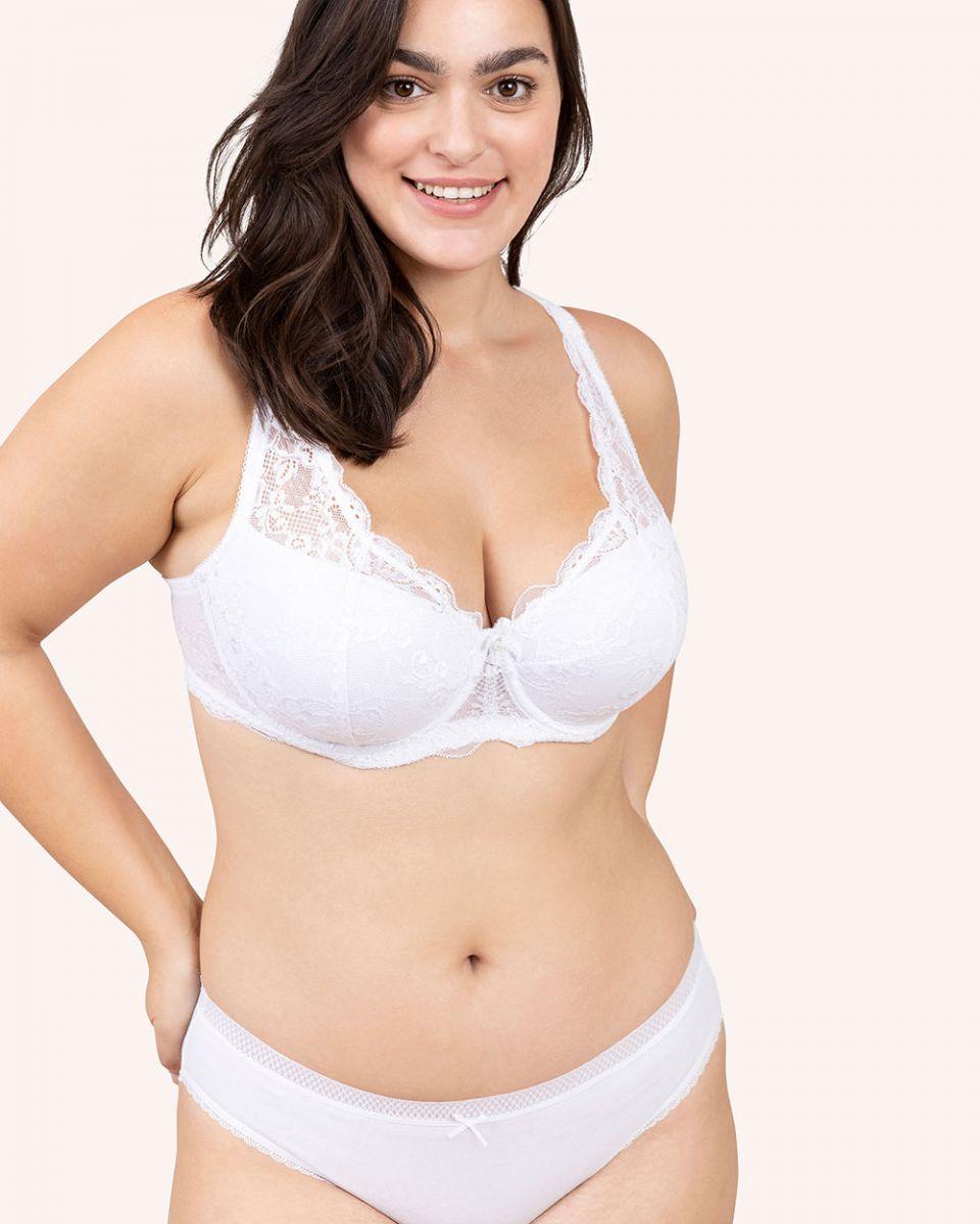 חזיית תחרה עם ריפוד חלקי לבנה - MASHBIR//365