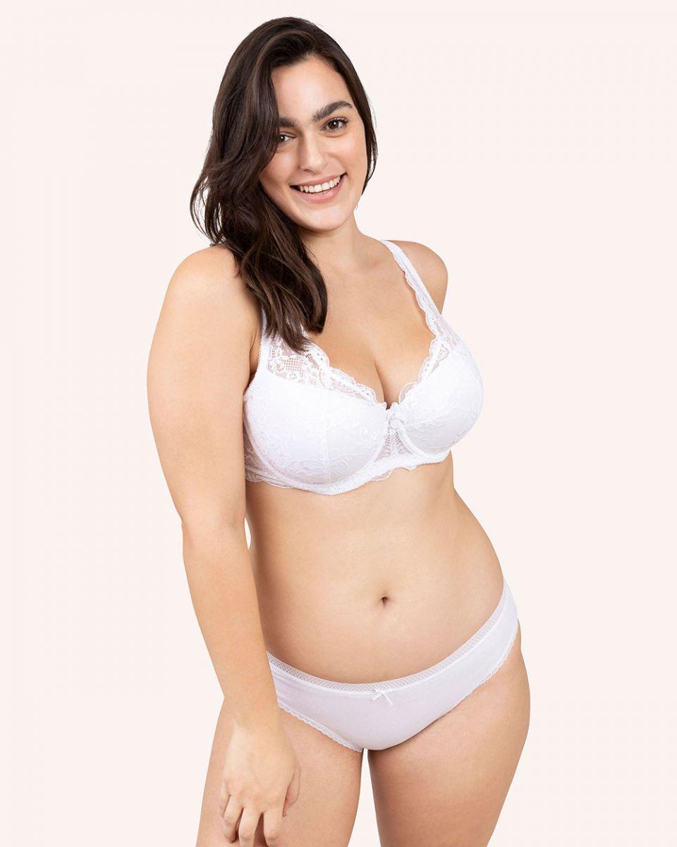 חזיית תחרה עם ריפוד חלקי לבנה - MASHBIR//365