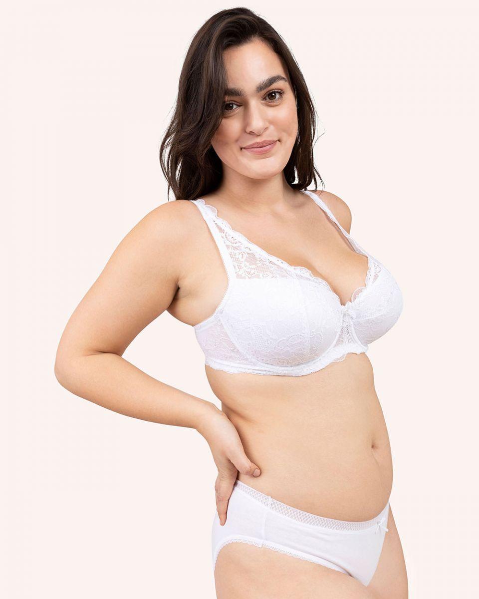 חזיית תחרה עם ריפוד חלקי לבנה - MASHBIR//365